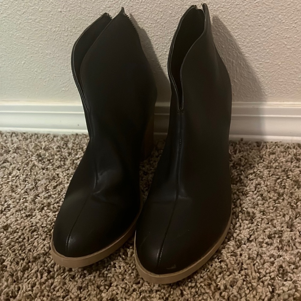 Black Leather Booties